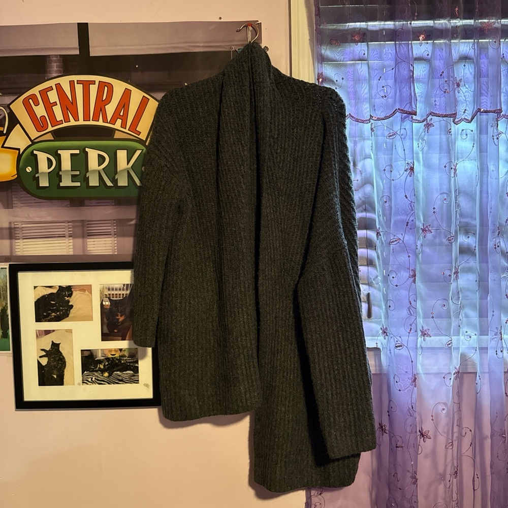 dark gray oversized cardigan